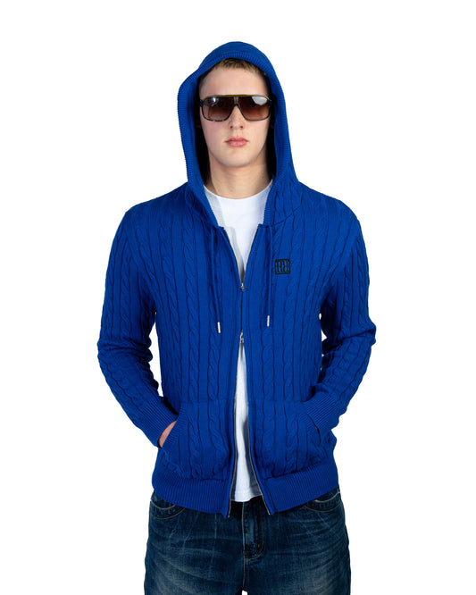 Knit Hoodie Indigo Blue