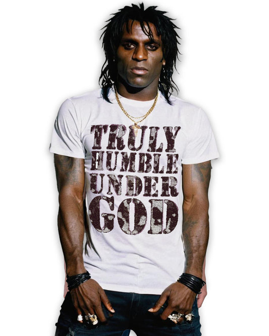 HUMBLE UNDER GOD TEE WHITE PURPLE