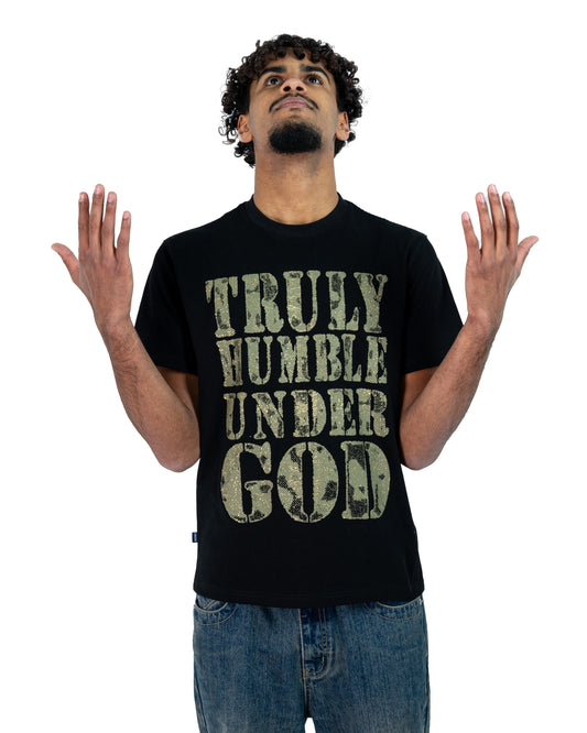 HUMBLE UNDER GOD TEE BLACK ARMY