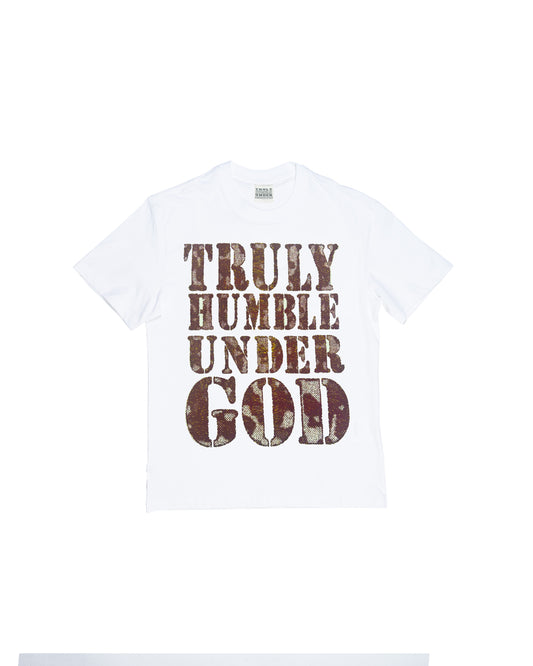 HUMBLE UNDER GOD TEE WHITE PURPLE