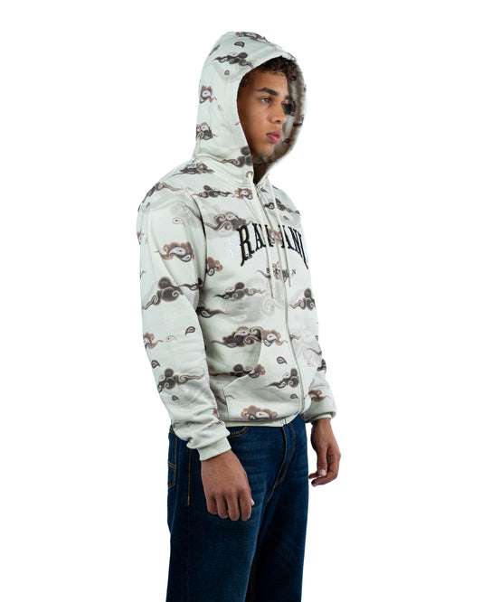 Box Logo Zip Hoodie Cream camouflage