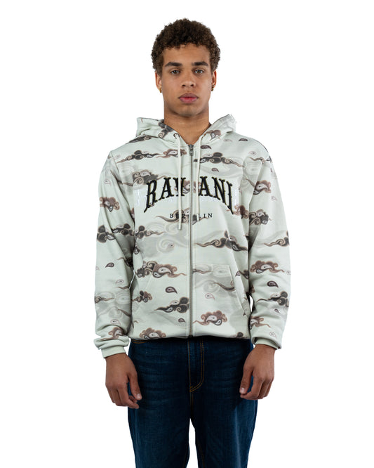 Box Logo Zip Hoodie Cream camouflage