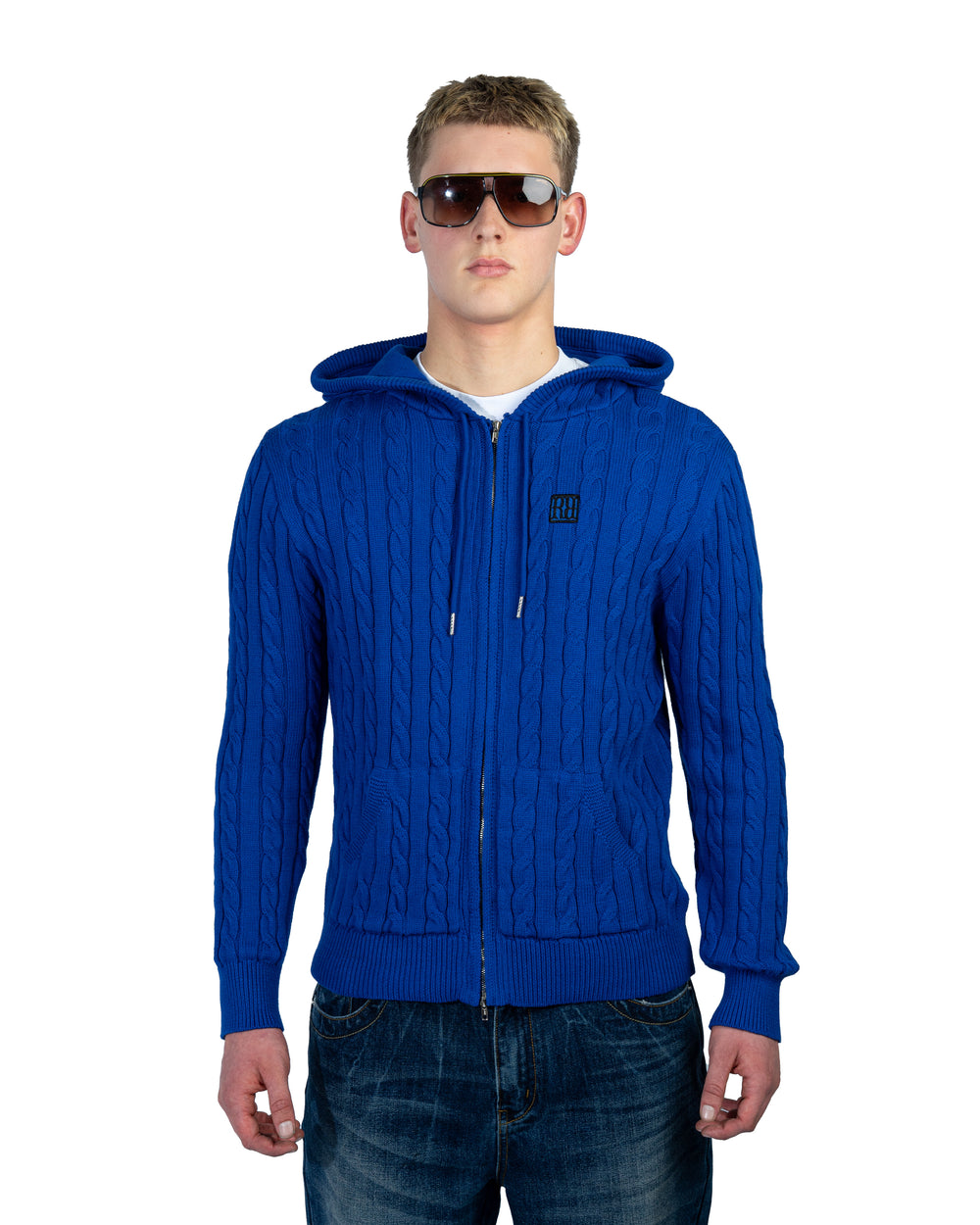 Knit Hoodie Indigo Blue