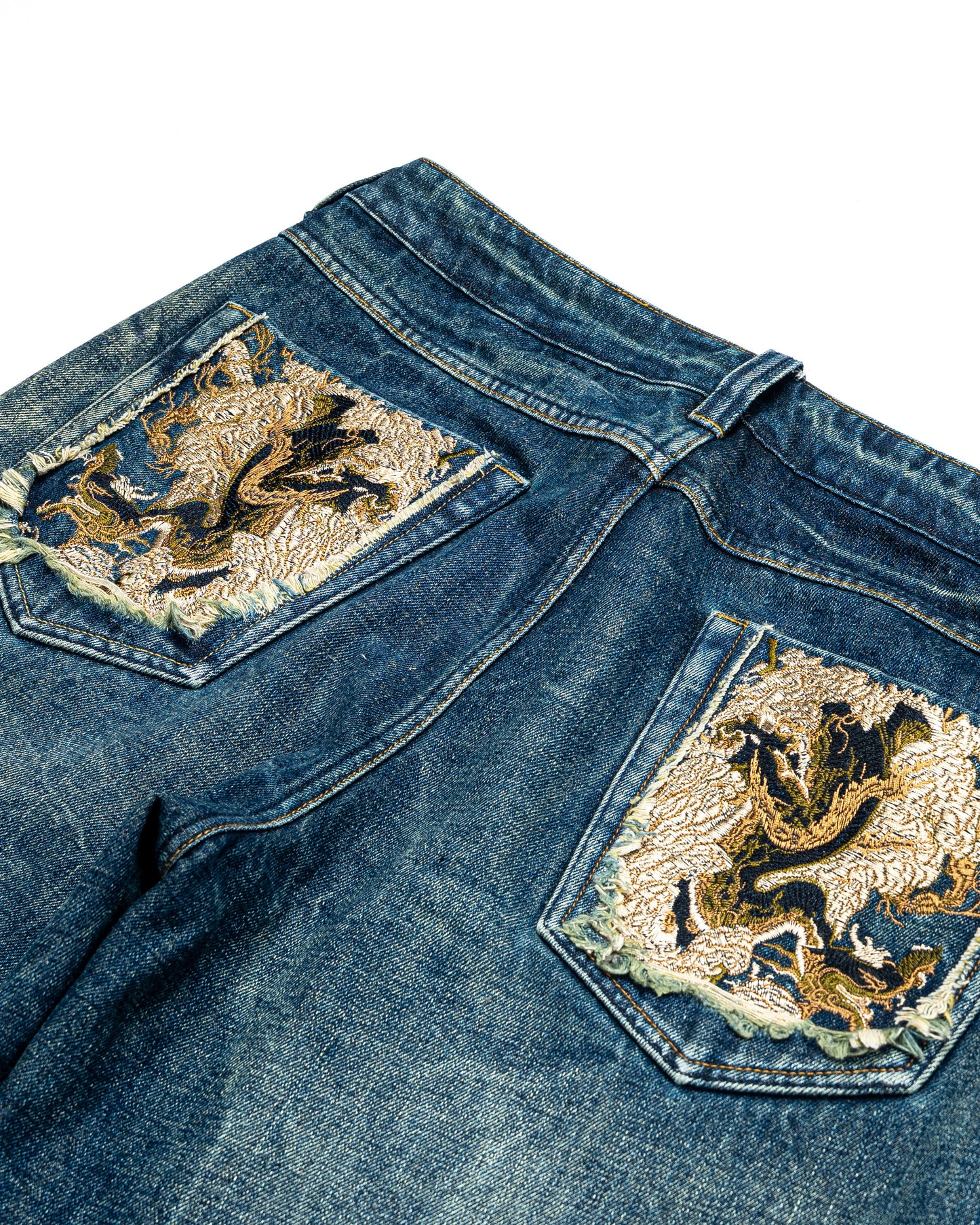 Hidden Dragon Green Denim