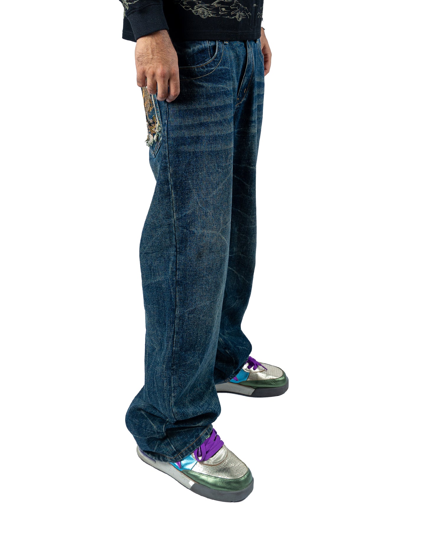 Hidden Dragon Blue Denim