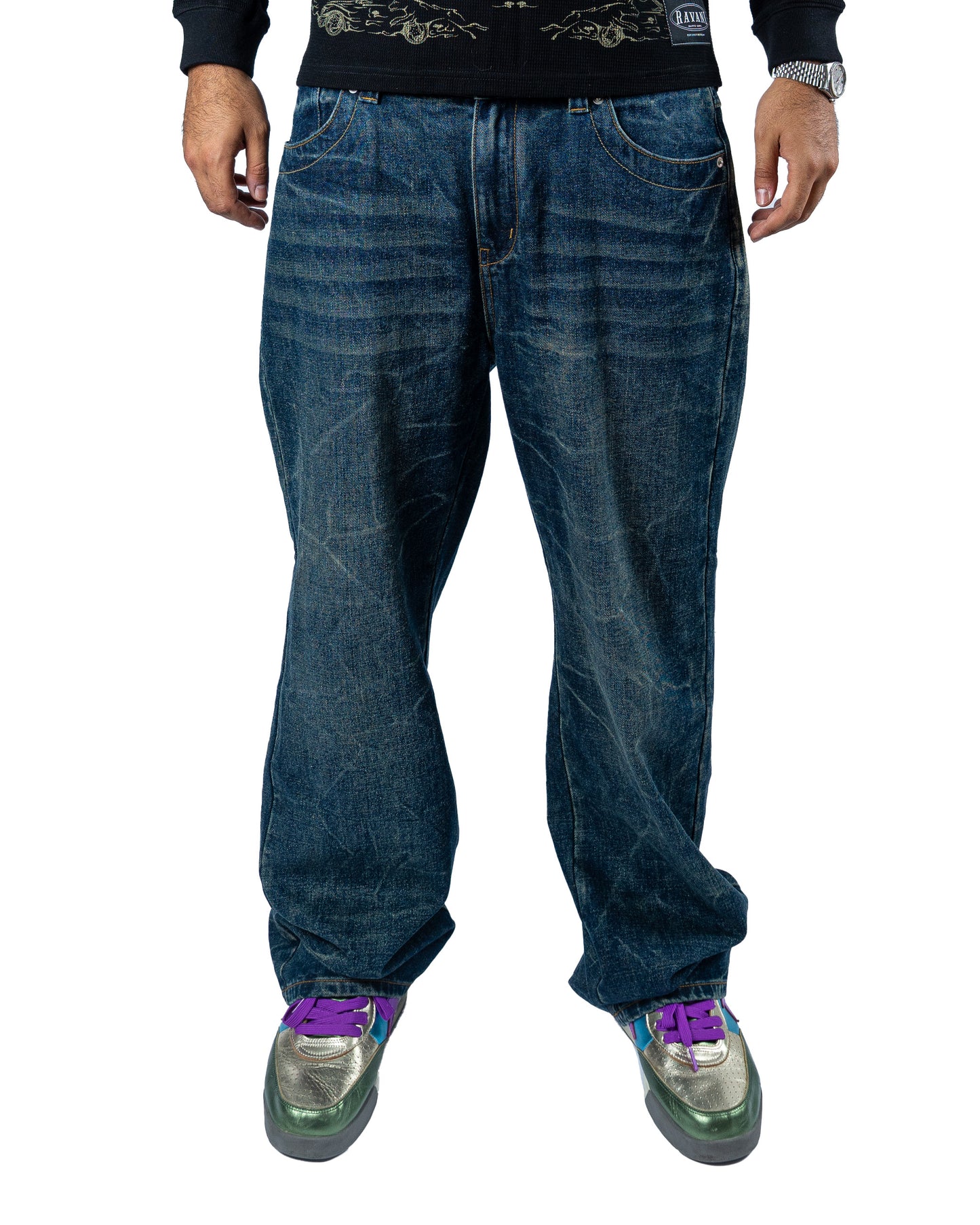 Hidden Dragon Blue Denim