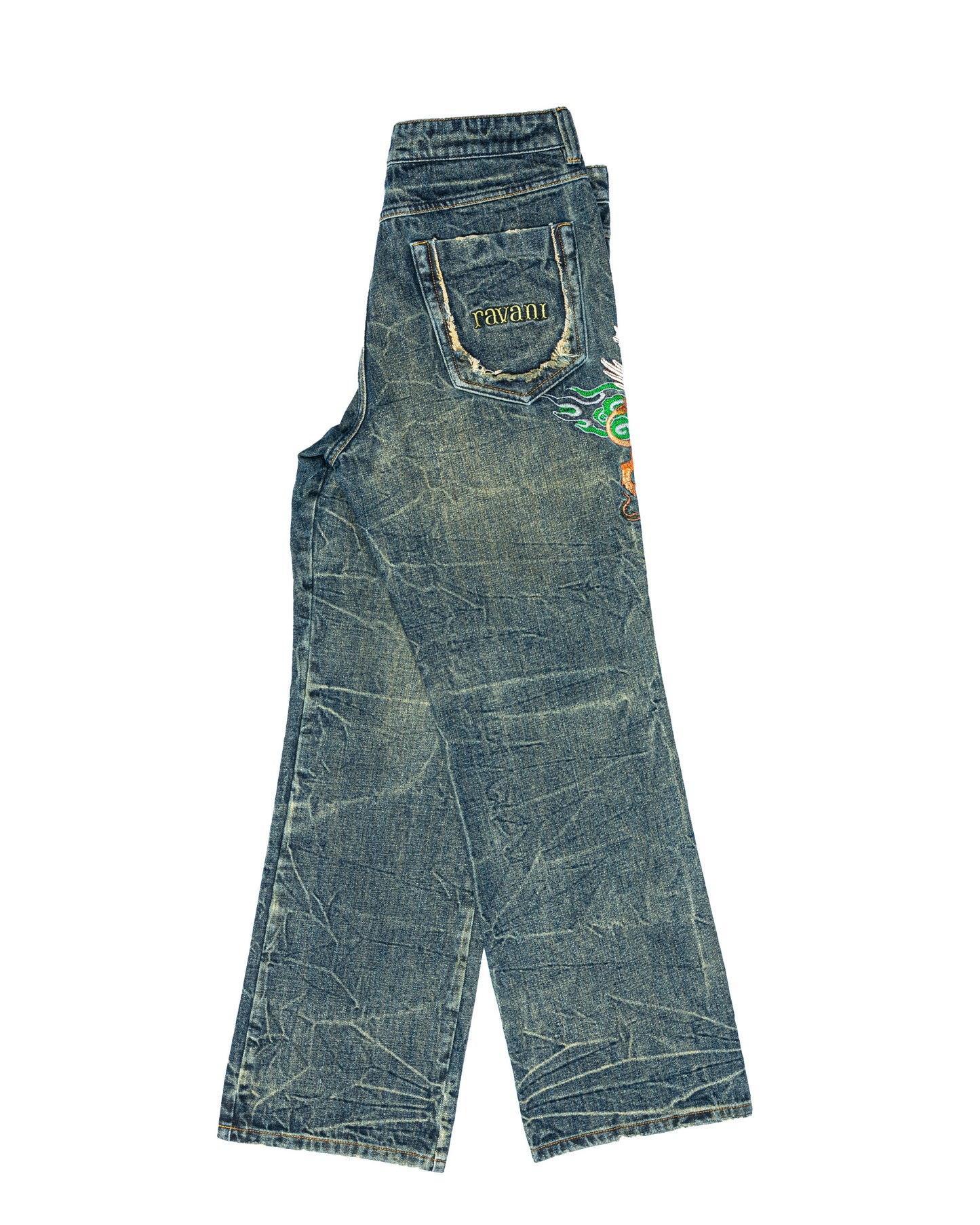 Crouching Lion Green Denim