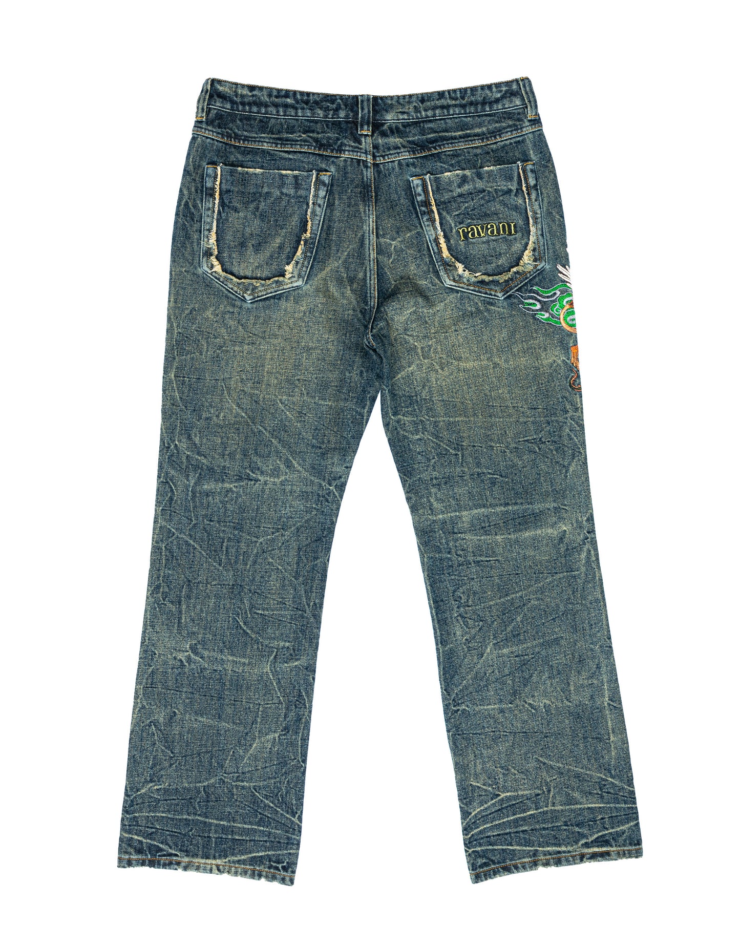 Crouching Lion Green Denim