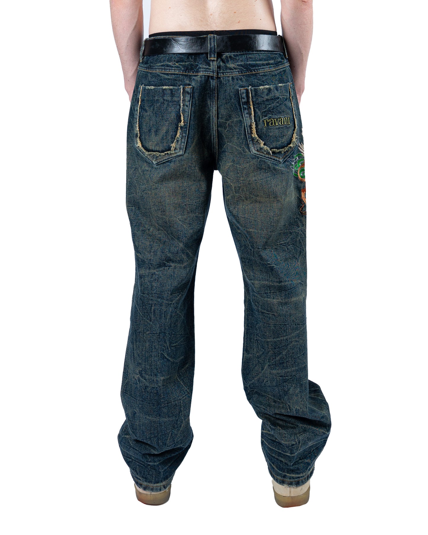 Crouching Lion Green Denim