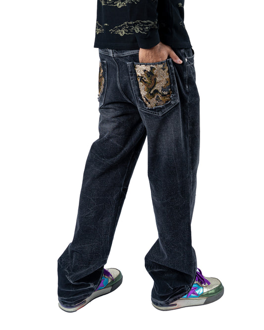 Hidden Dragon Grey Denim