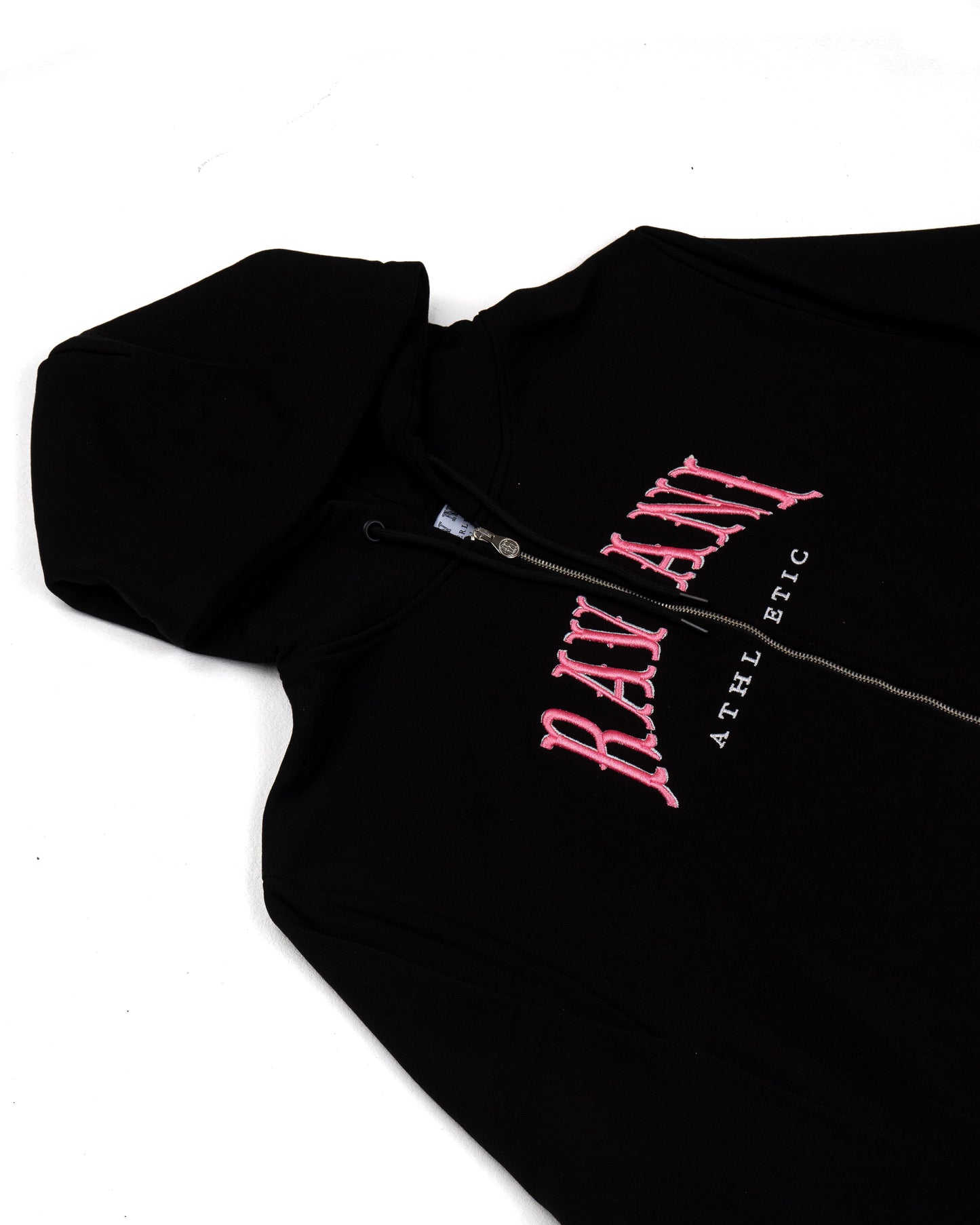 Ravani Box Logo Zip Hoodie Black Pink