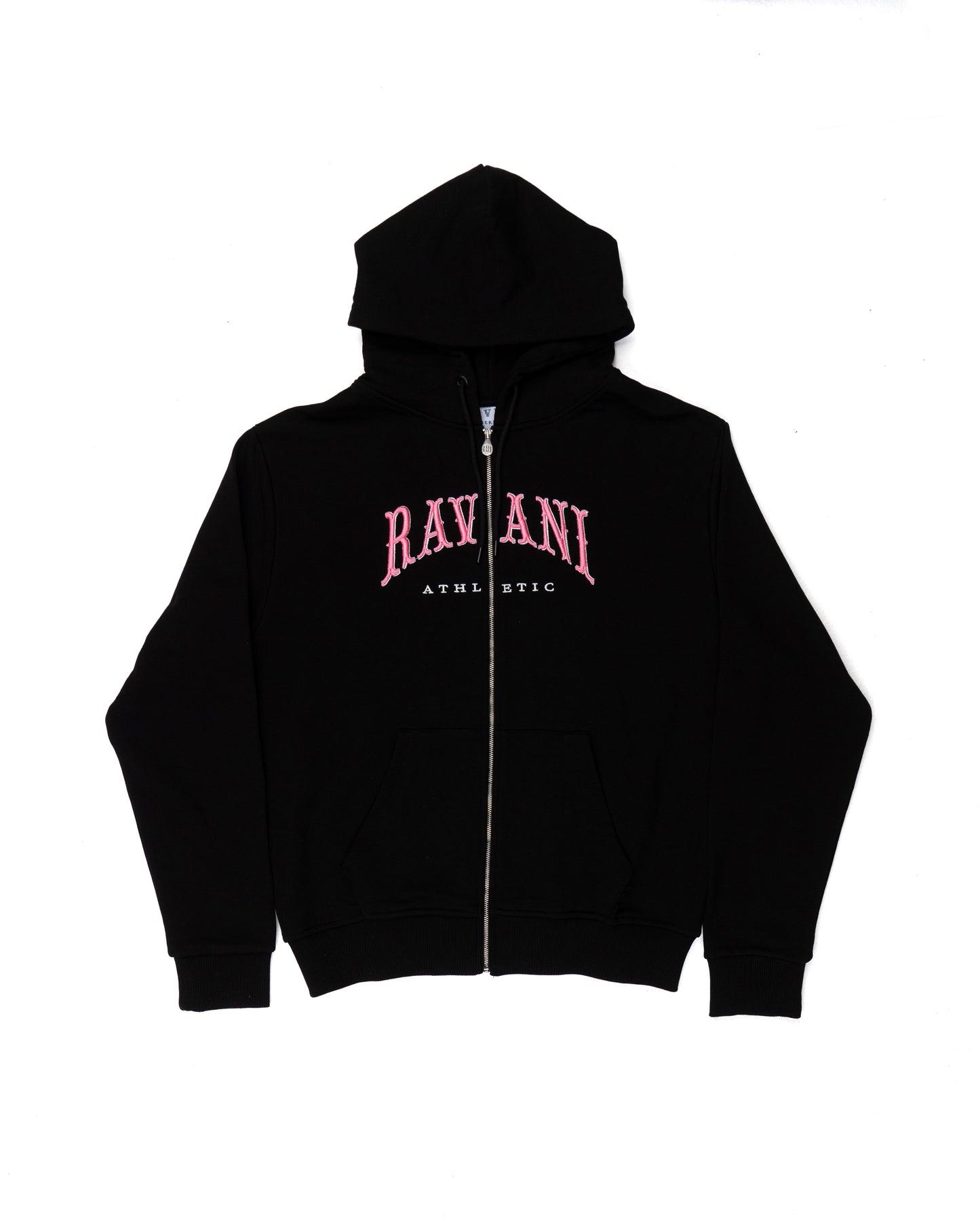 Ravani Box Logo Zip Hoodie Black Pink