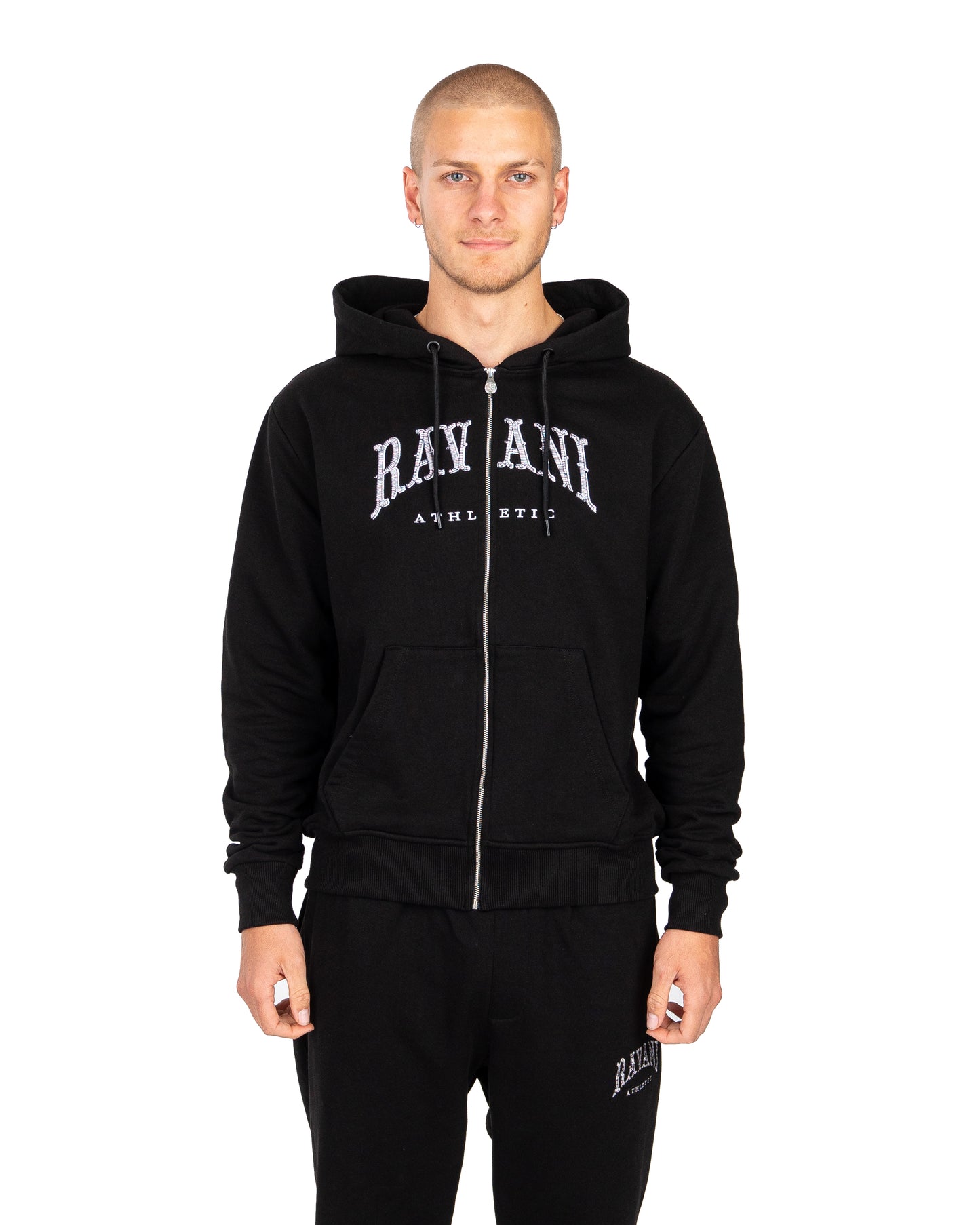 Ravani Box Logo Zip Hoodie black Palazzo