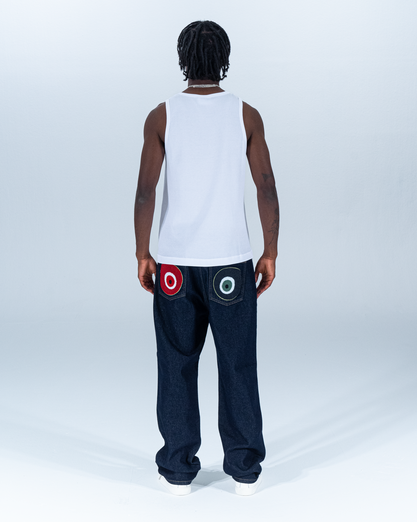 OG Nazar Jeans Dark Blue - Green&Red Patches