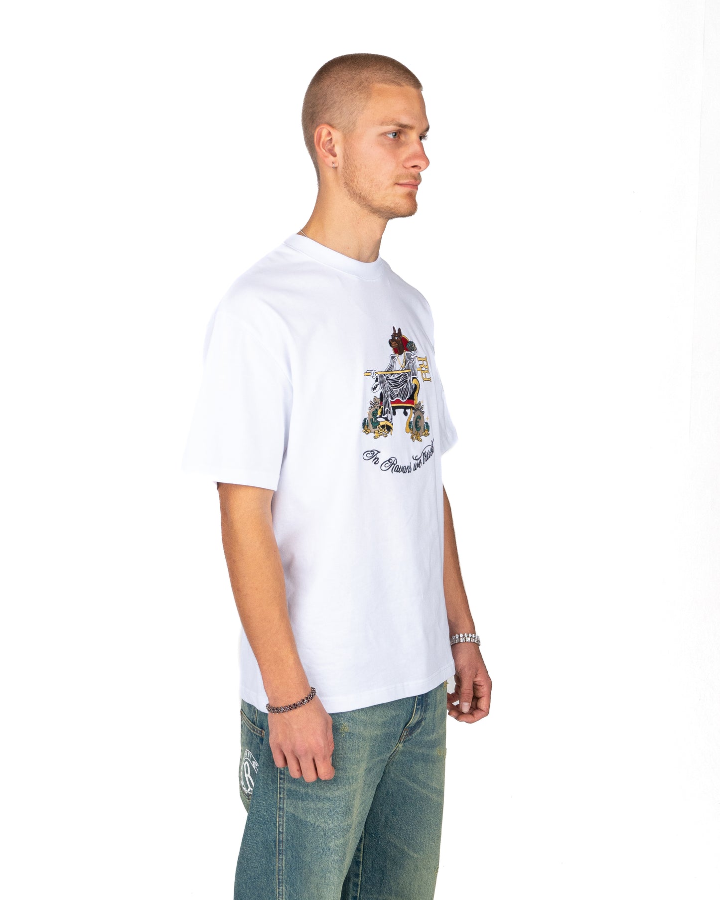 Doberman Throne Tee White