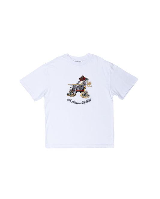 Doberman Throne Tee White