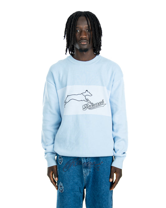 Doberman Knit Crewneck Baby Blue