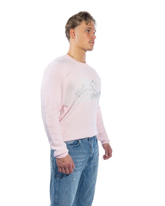 Doberman Knit Crewneck Pink