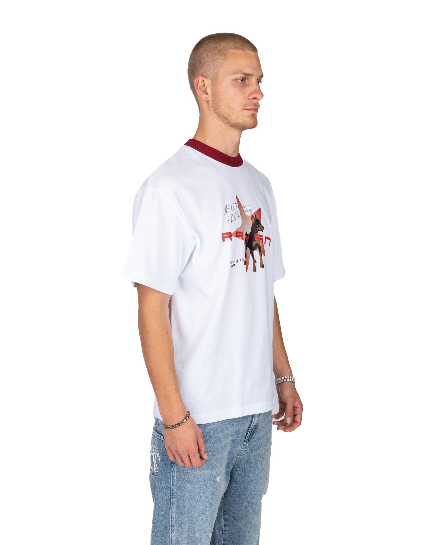 Doberman Puppy Star Tee White