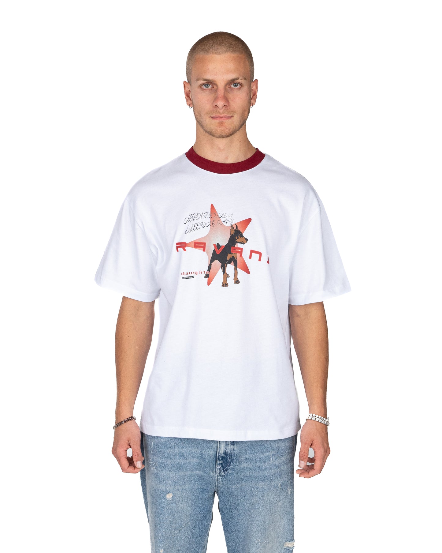 Doberman Puppy Star Tee White