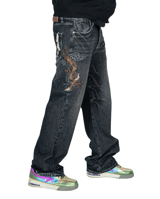 Japanese Denim Style Phoenix Grey