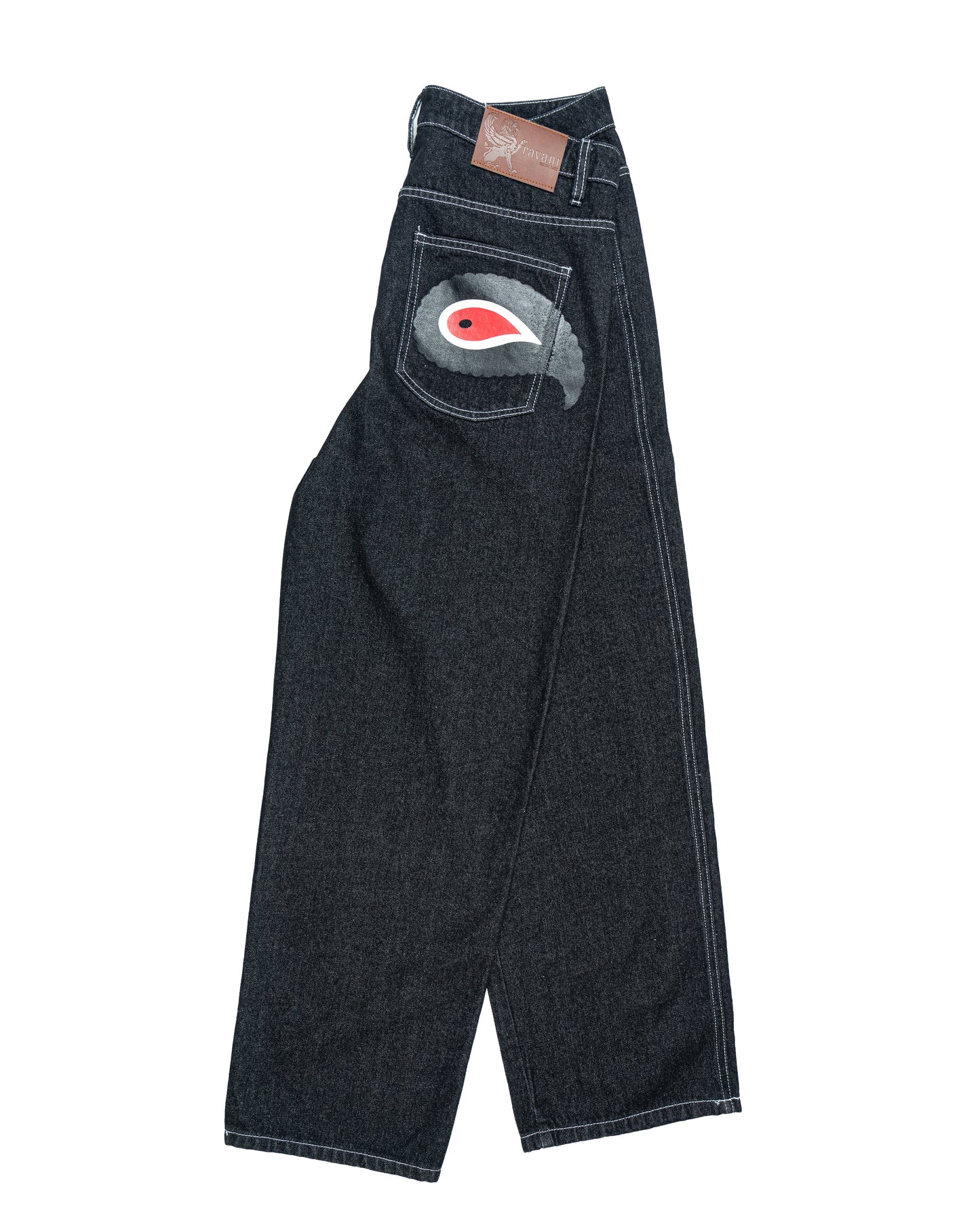 Nazar Paisley Denim Rinsed Black