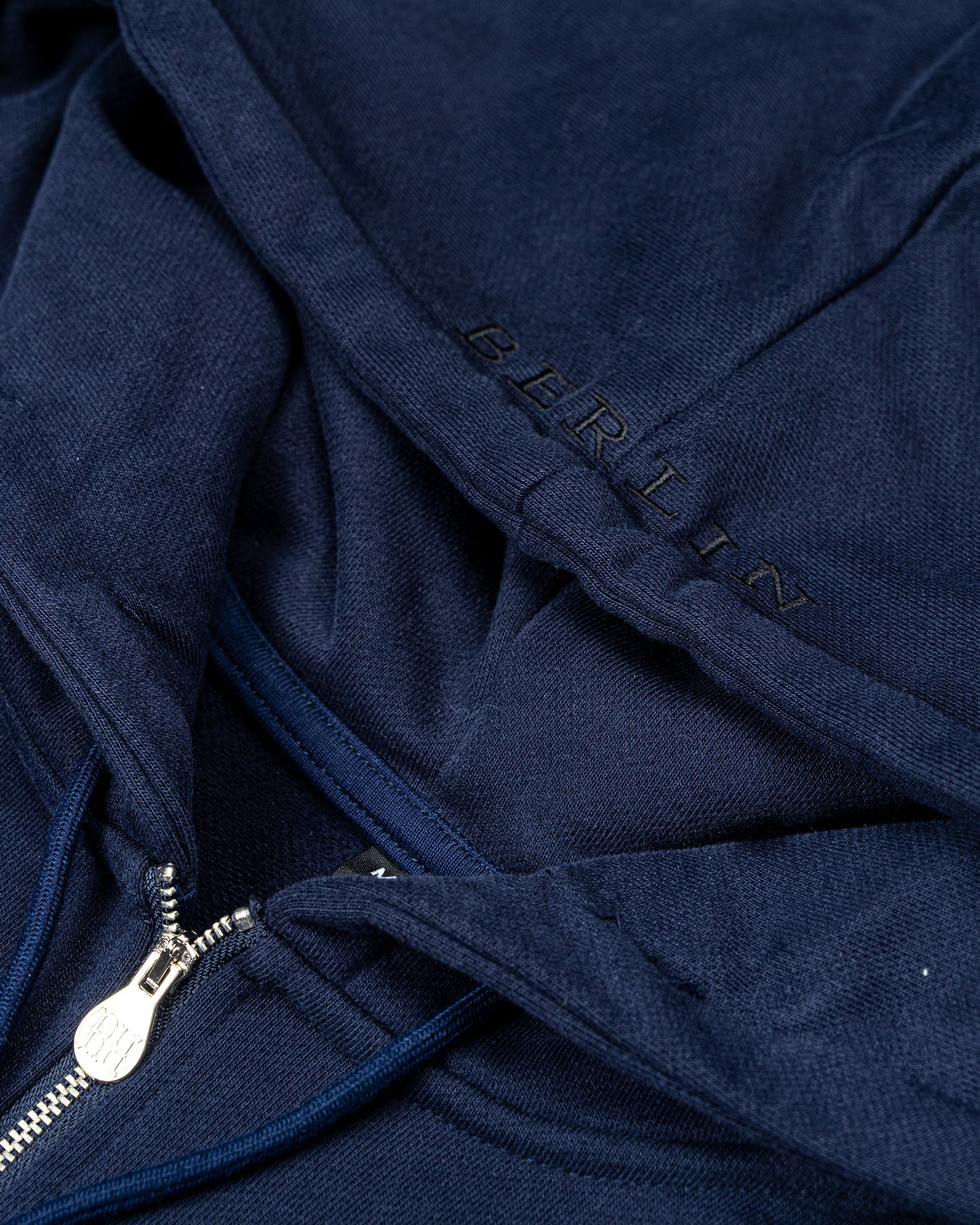 Box Logo Zip Hoodie Navy Marine