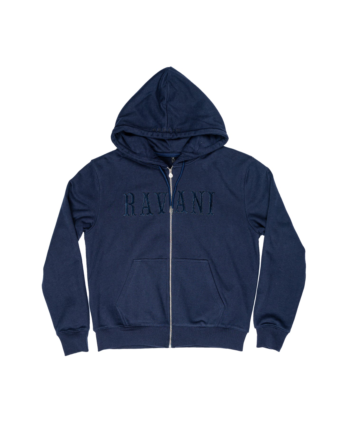 Box Logo Zip Hoodie Navy Marine