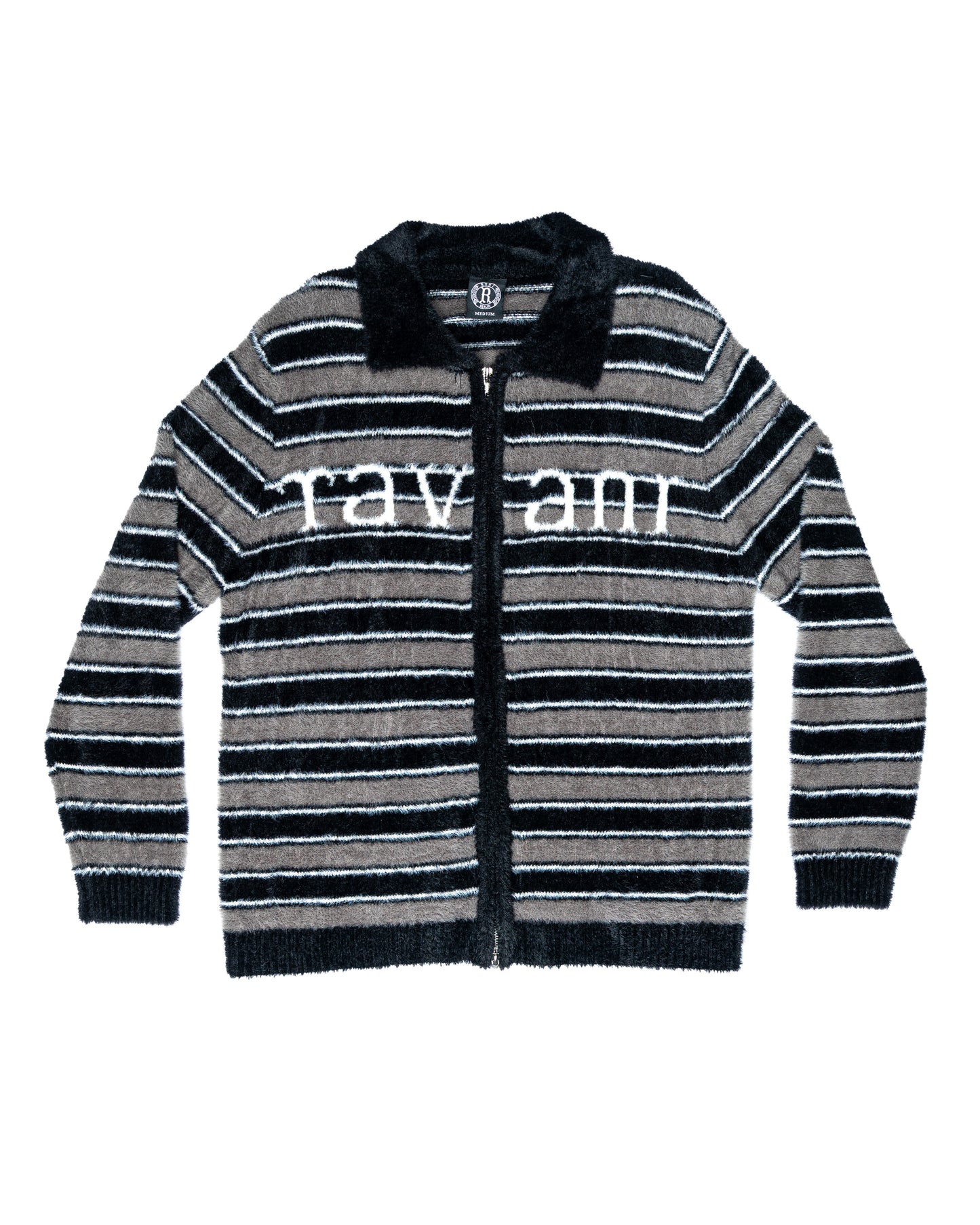 Ravani Mohair Stripe Zip Cardigan