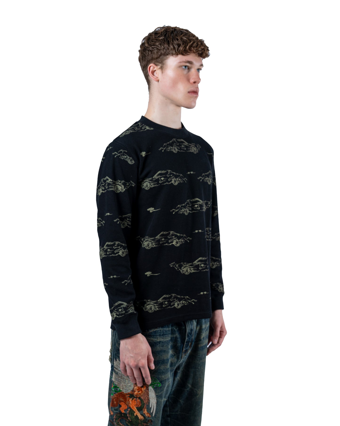 Dawg Life Waffle Longsleeve Black