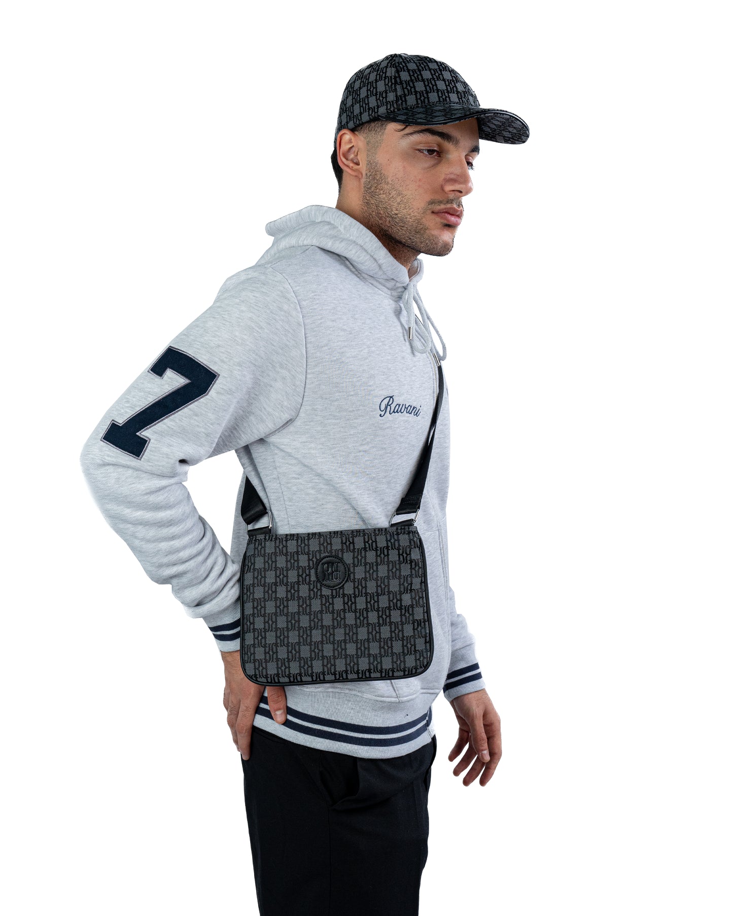 RR Jacquard Monogram shoulder bag Grey