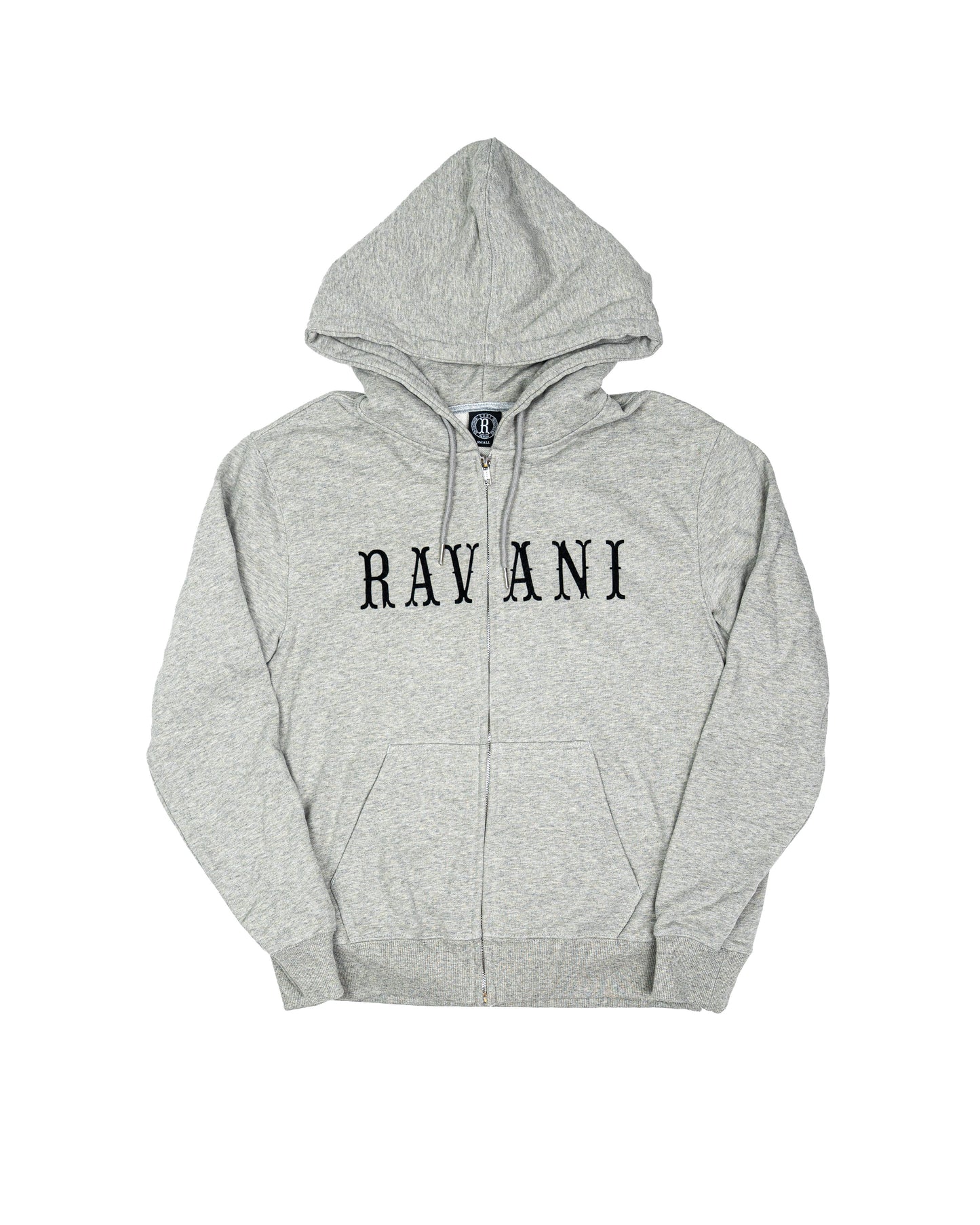 Box Logo Zip Hoodie Grey