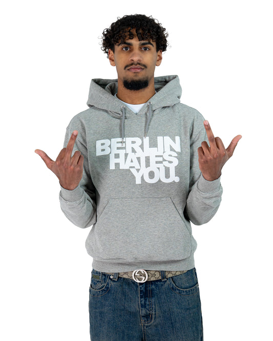 Berlin Hates You Hoodie Grey