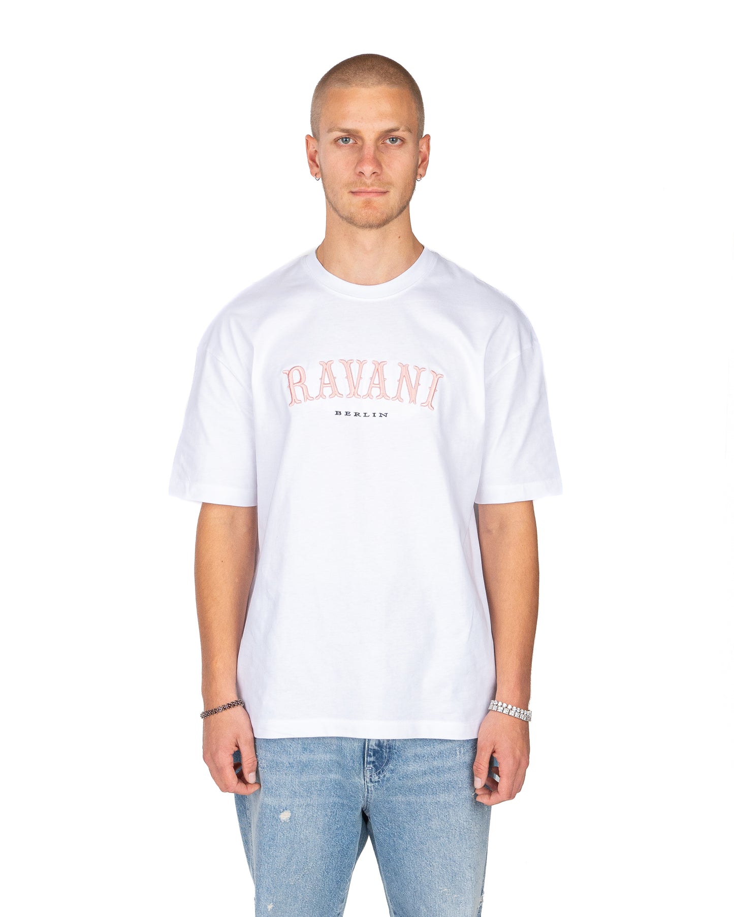 Ravani Archway Box Logo Tee Light Pink