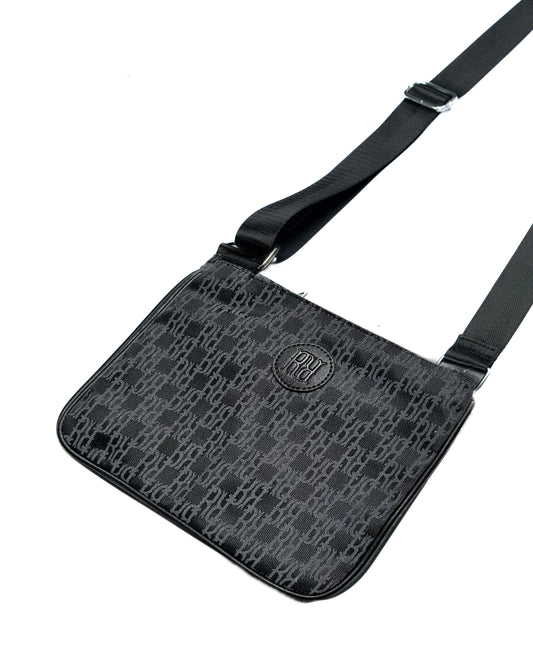 RR Jacquard Monogram shoulder bag Black