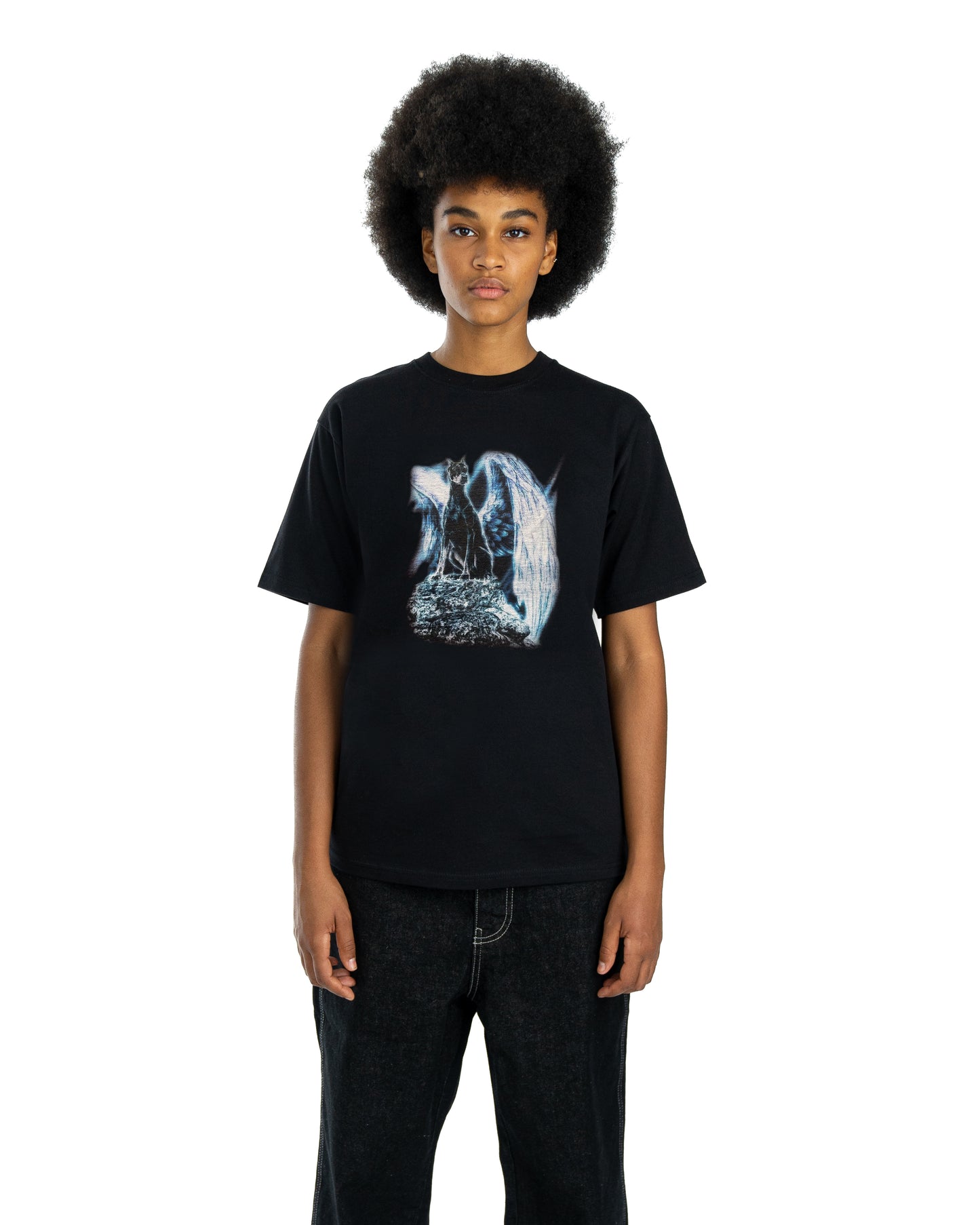 Doberman Angel Tee Black