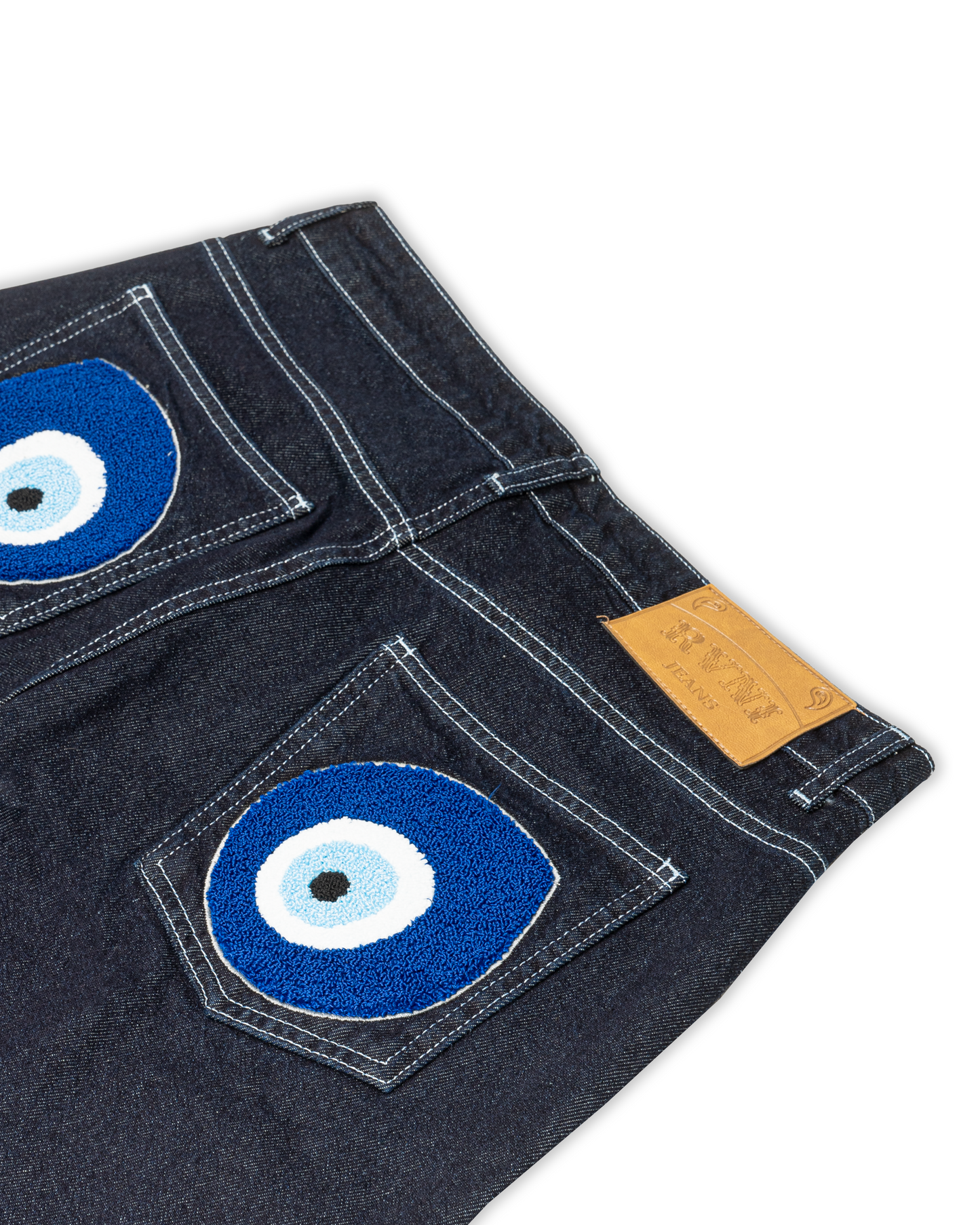 Nazar Jeans Dark Blue White Seams