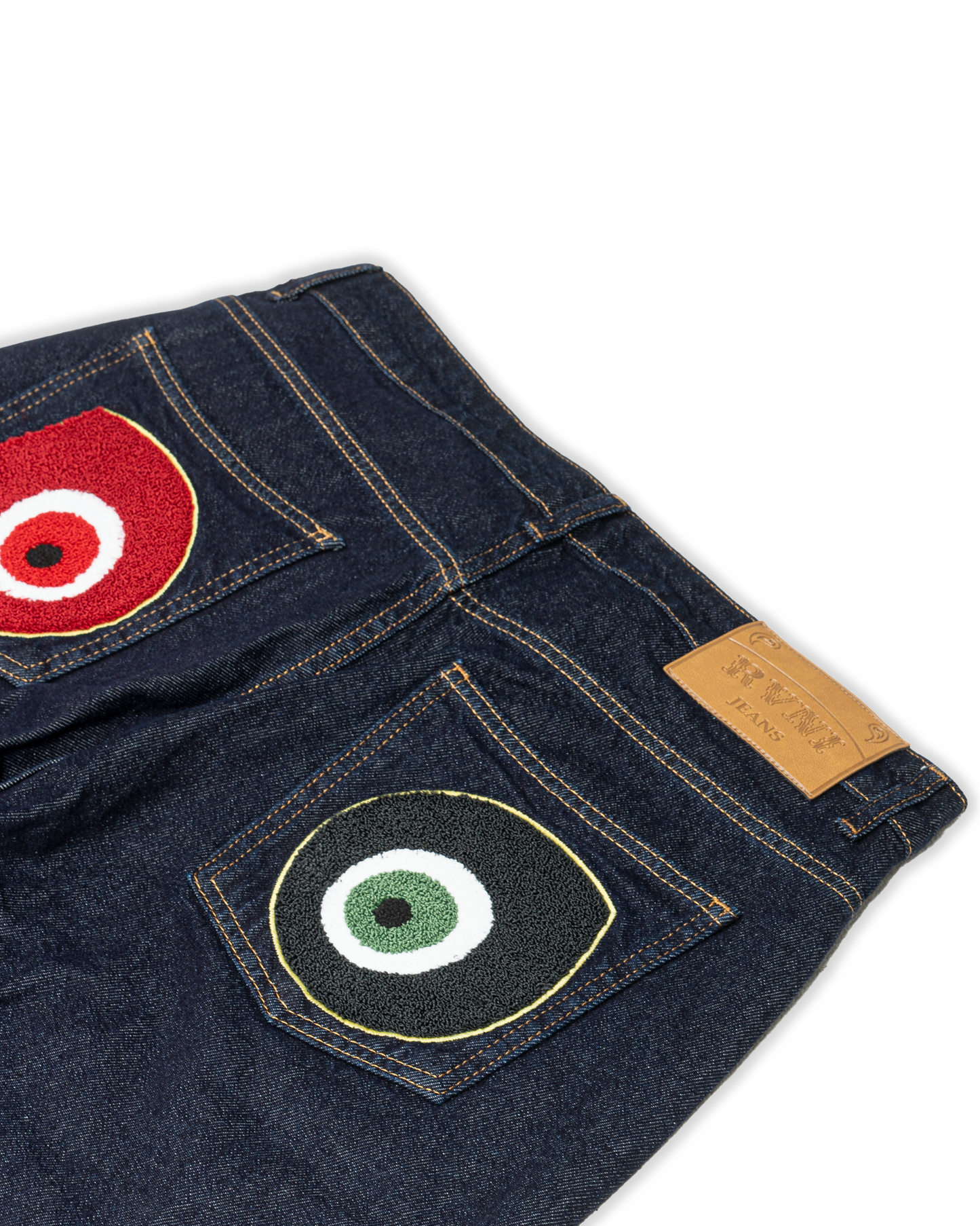 OG Nazar Jeans Dark Blue - Green&Red Patches