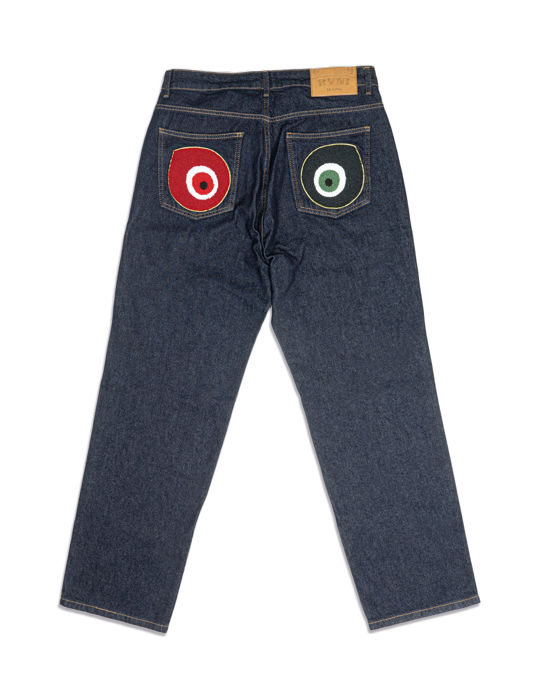 OG Nazar Jeans Dark Blue - Green&Red Patches