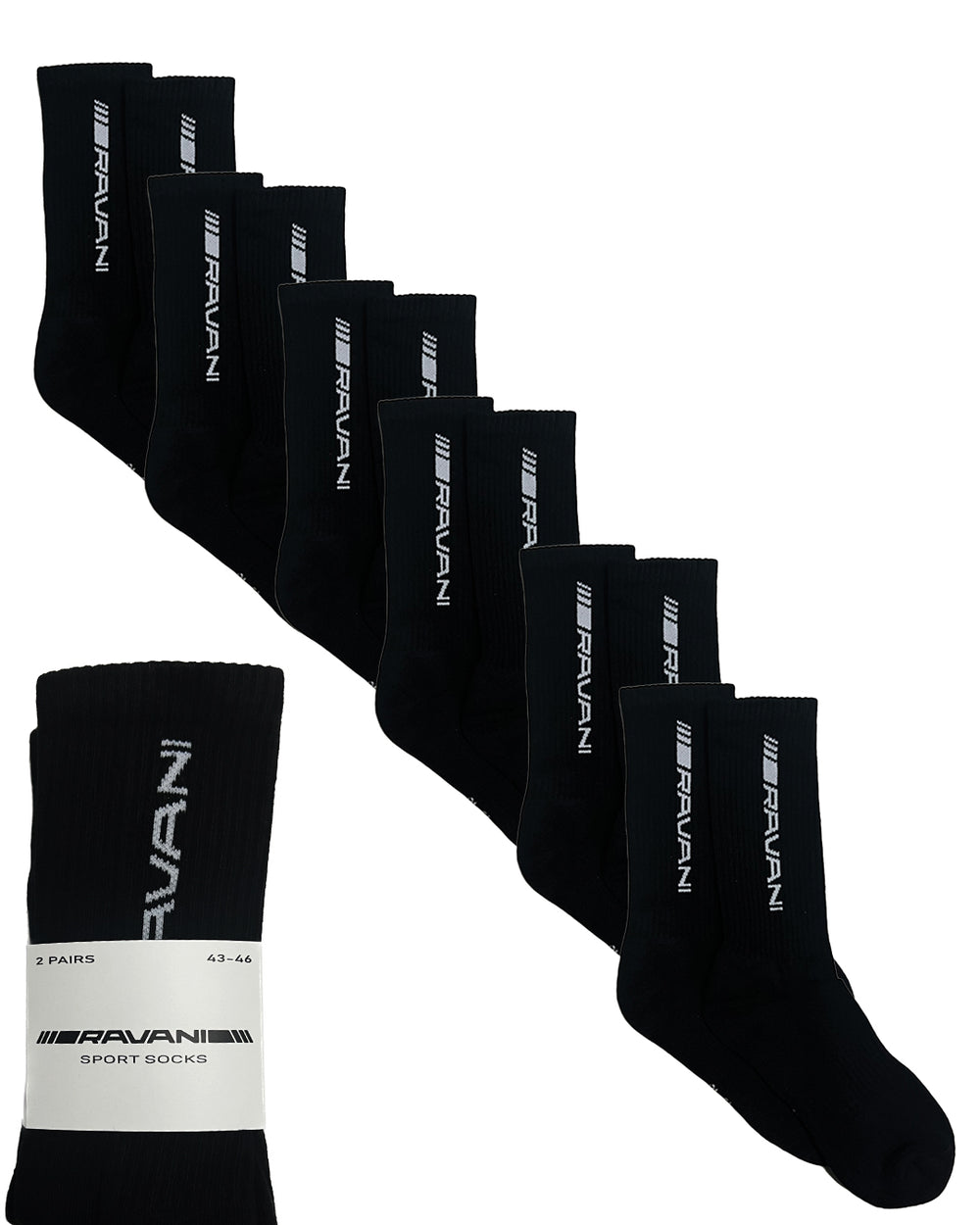 BUY 1 GET 3 RAVANI SPORT SOCKS BLACK