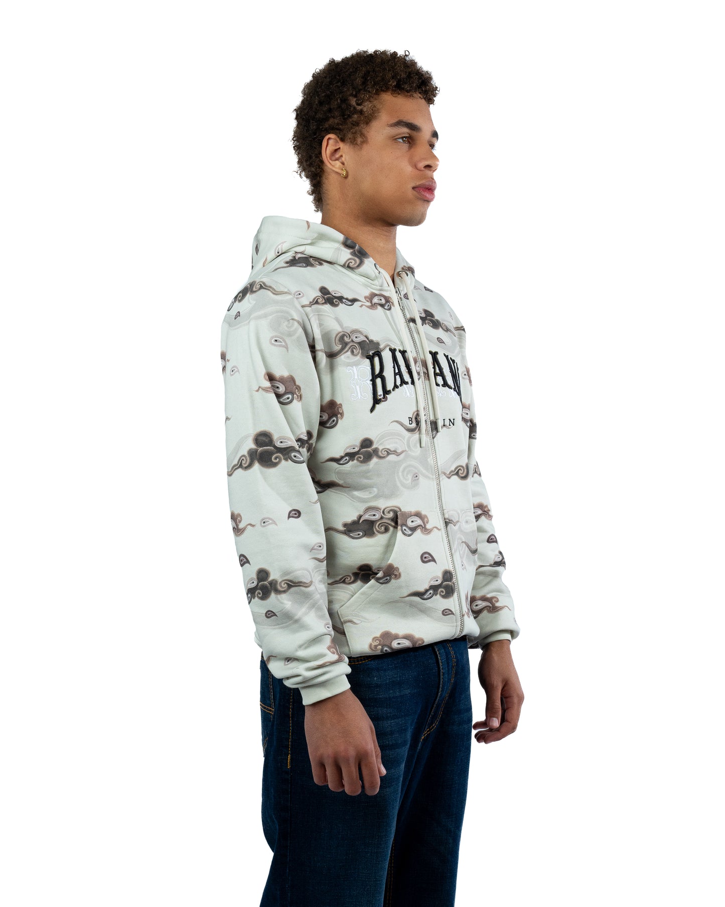 Box Logo Zip Hoodie Cream camouflage