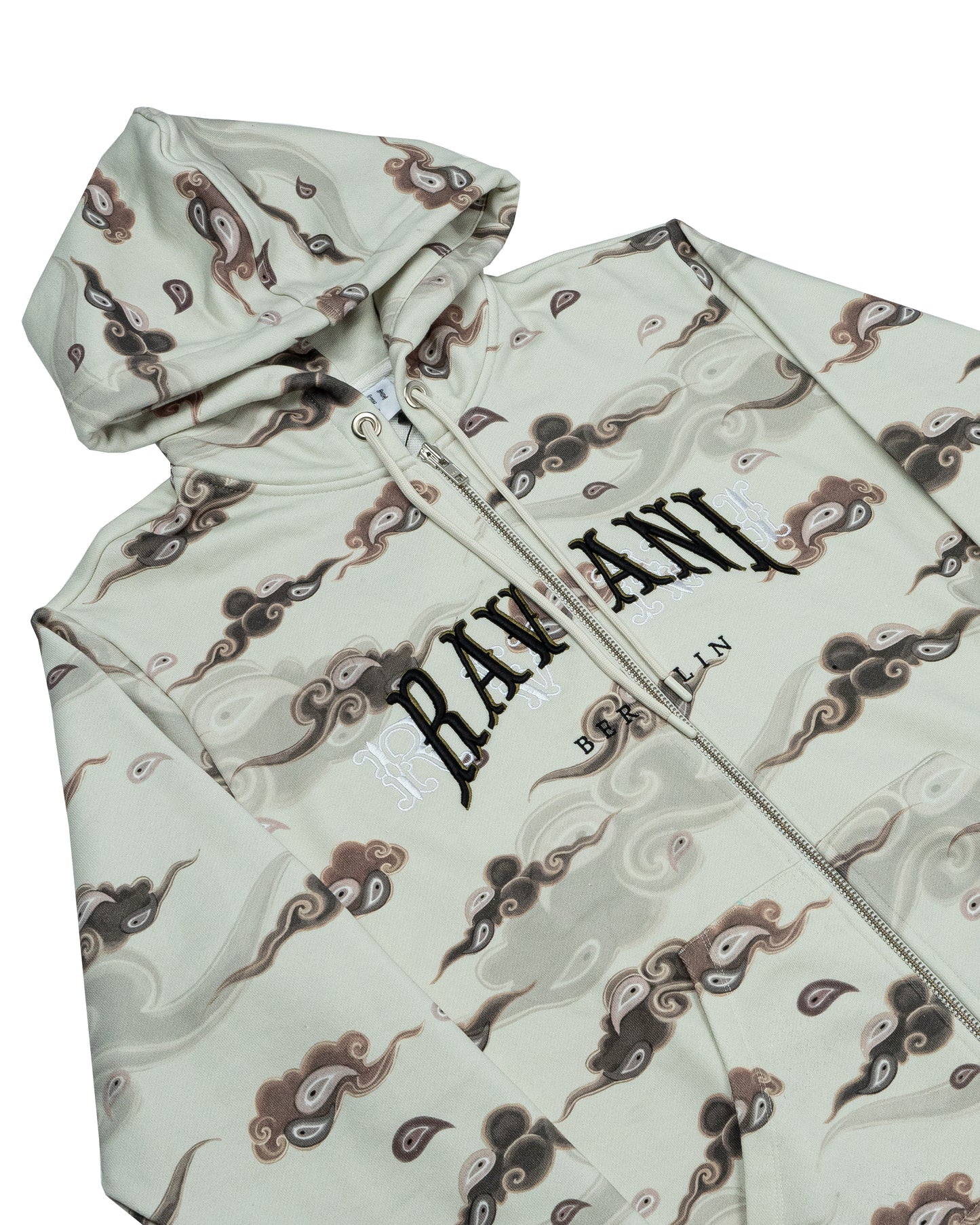 Box Logo Zip Hoodie Cream camouflage