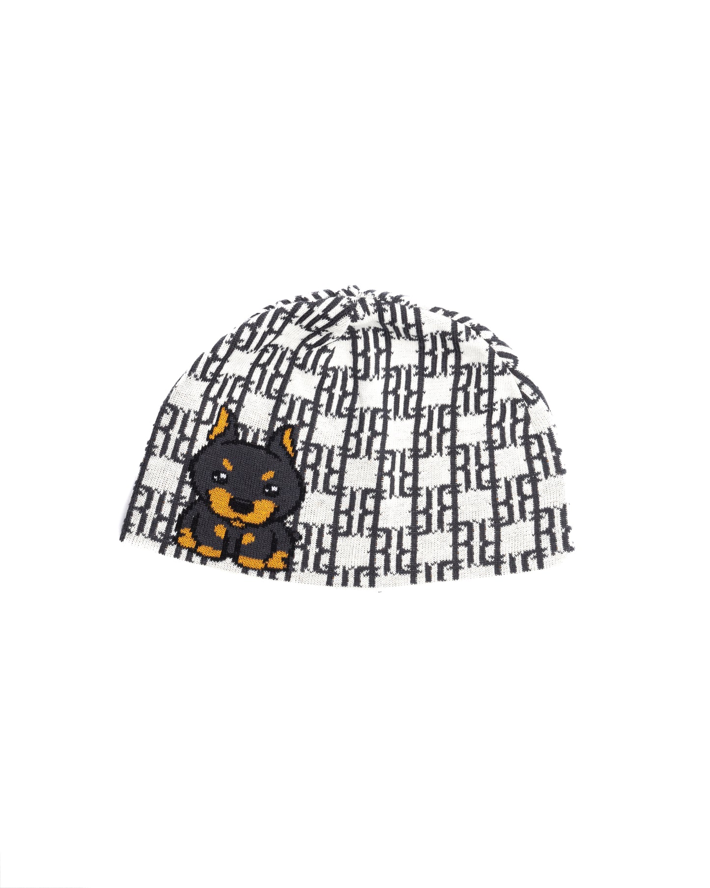 RR Puppy Beanie White Grey