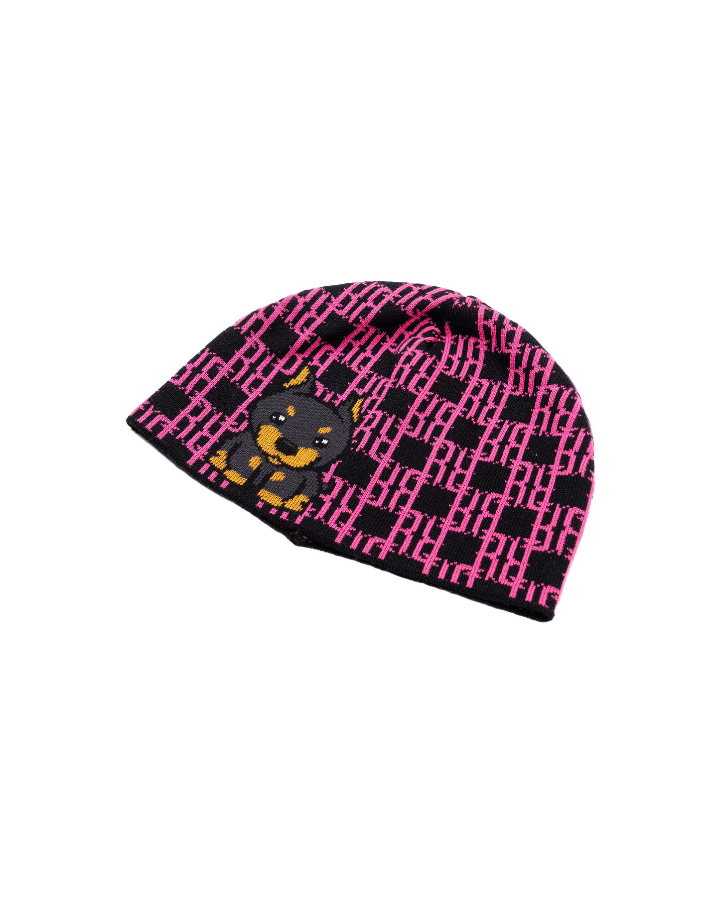 RR Puppy Beanie Black Pink