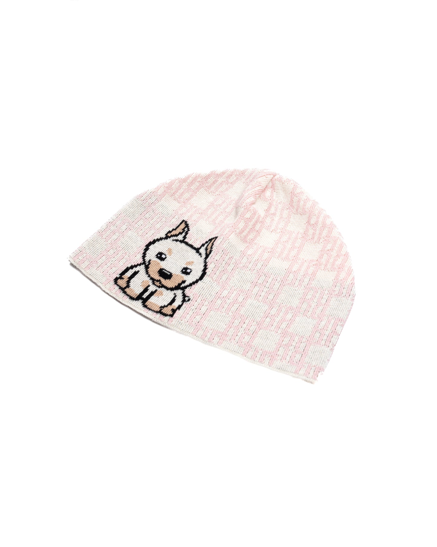 RR Puppy Beanie White Pink