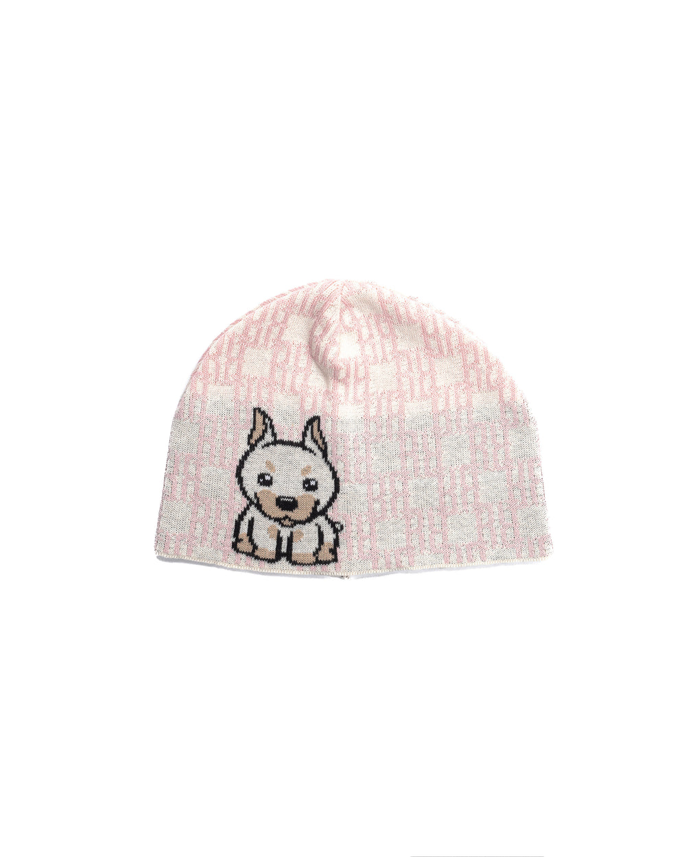 RR Puppy Beanie White Pink