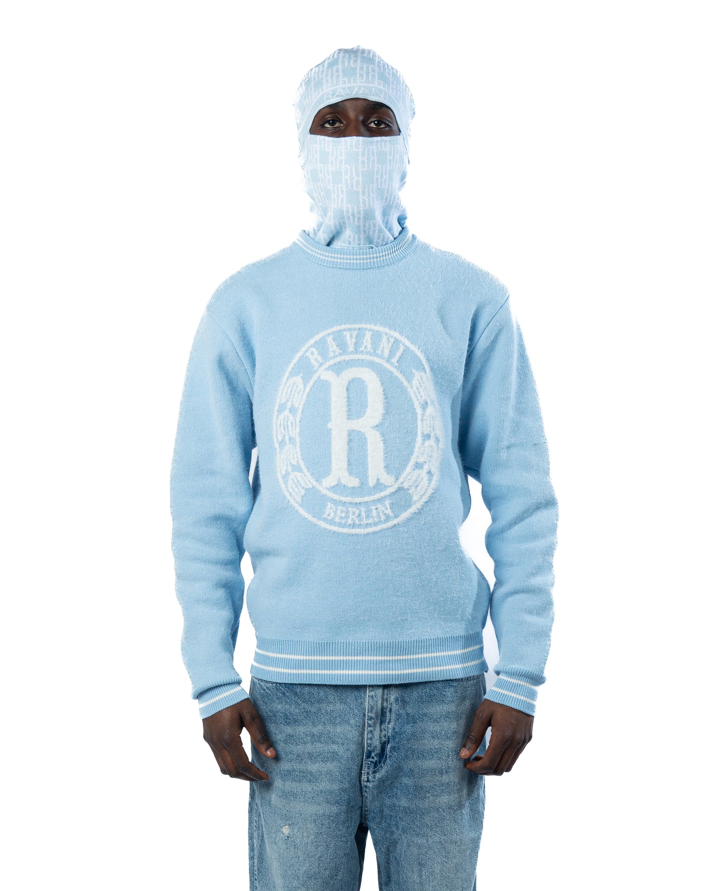 RR Monogram Balaclava Baby Blue