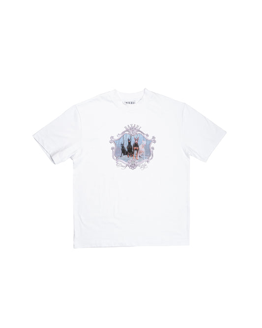 Doberman Frame Tee White