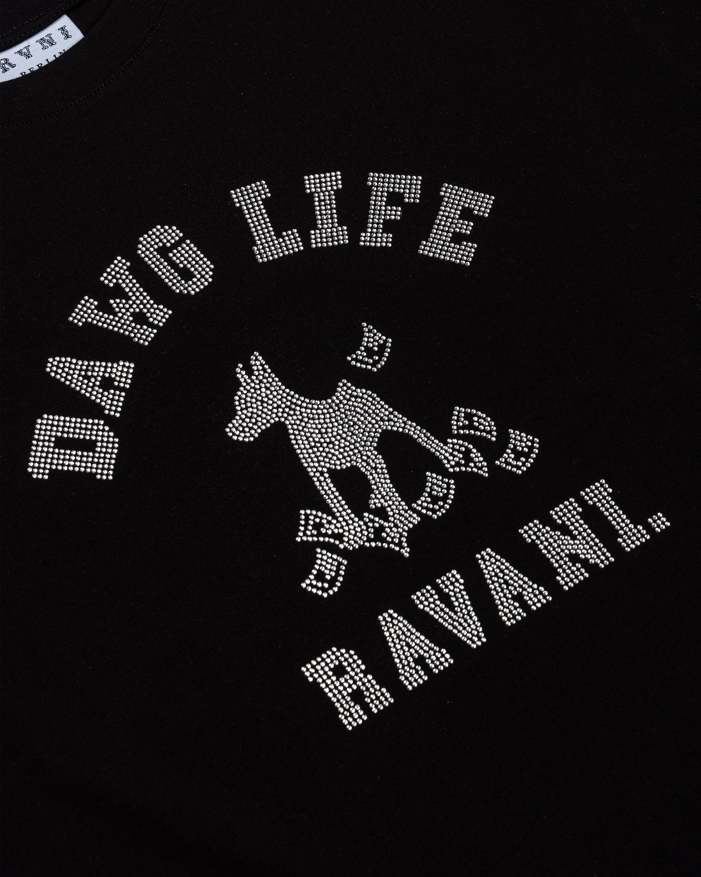 Dawg Life hustla Tee Black Rhinestone