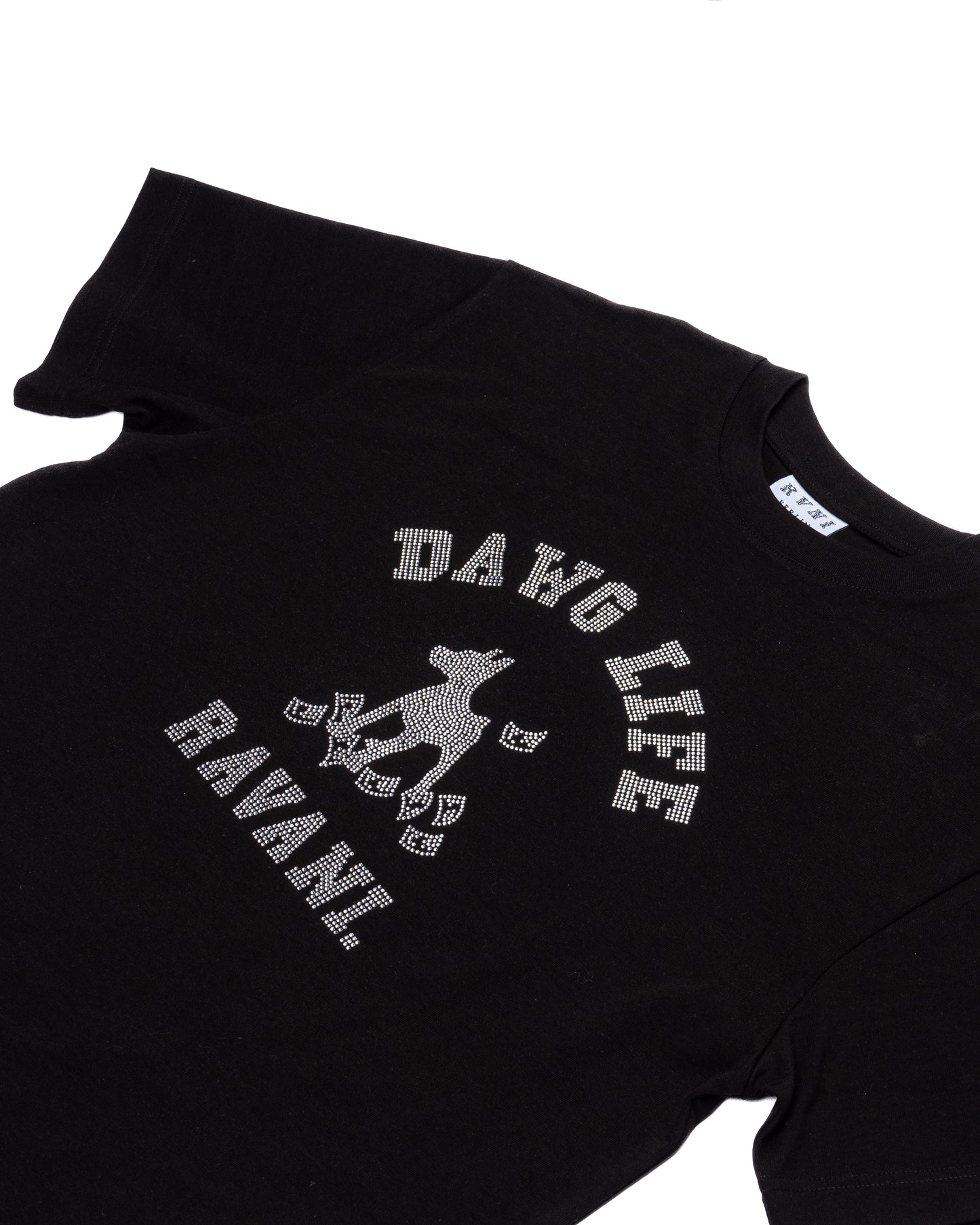 Dawg Life hustla Tee Black Rhinestone